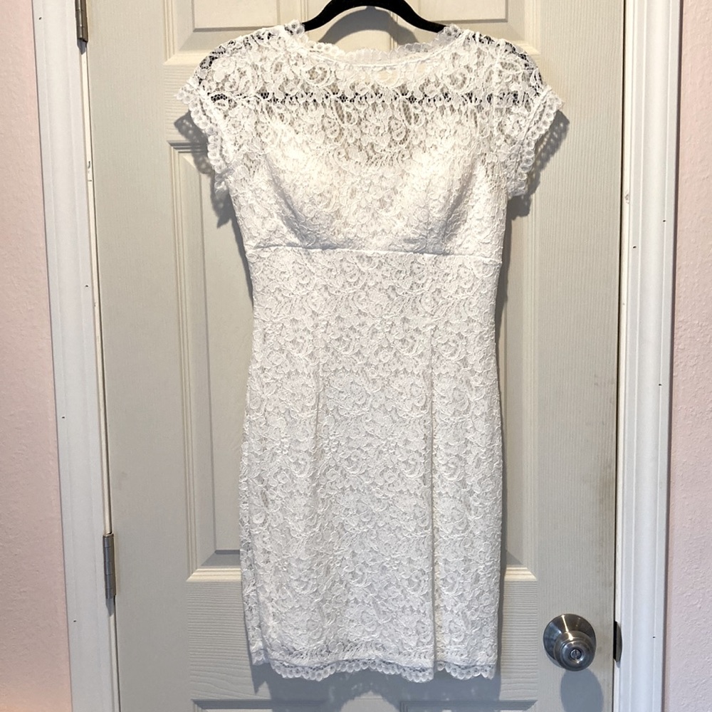 White Lace Dress with zipper back